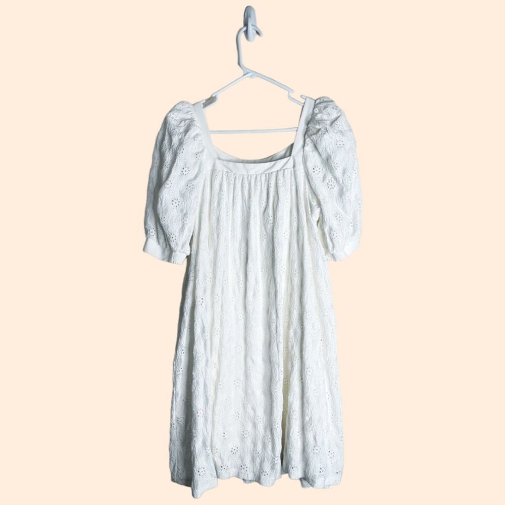Maeve White Eyelet Mini Dress